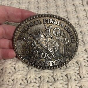 Vintage Hesston 1984 Collectible National Finals Rodeo Belt Buckle